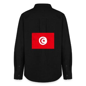 Flag of Tunisia - Women's Oxford Shirt - black - Back - AI Model Female 172 light (172cm)