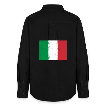 Drapeau de l’Italie - Chemise Oxford Femme - noir - Dos - AI Model Female 172 light (172cm)