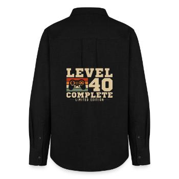 40 Anniversary Level 40 Complete 40 Years Retro - Women's Oxford Shirt - black - Back - AI Model Female 172 light (172cm)