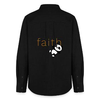 Panda Faith - Women's Oxford Shirt - black - Back - AI Model Female 172 light (172cm)
