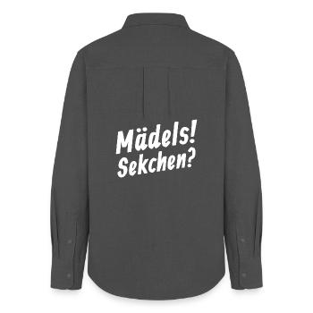 Mädels Sektchen Sekt Sektparty - Frauen Oxford Hemd - Anthrazit - Hinten - AI Model Female 172 light (172cm)