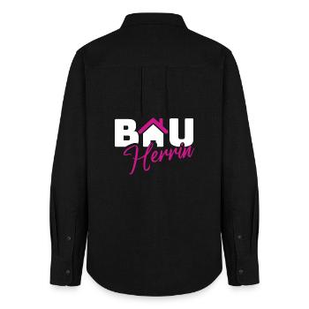 Builder Style Logo - Women's Oxford Shirt - black - Back - AI Model Female 172 light (172cm)