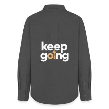 Keep Going - Motivation & Energy Blitz - Women's Oxford Shirt - anthracite - Back - AI Model Female 172 light (172cm)