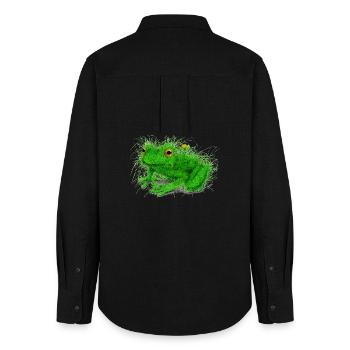 Grass Frog - Women's Oxford Shirt - black - Back - AI Model Female 172 light (172cm)