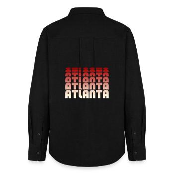 Atlanta Gradient Muster - Frauen Oxford Hemd - Schwarz - Hinten - AI Model Female 172 light (172cm)
