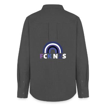 FCK NZS - Women's Oxford Shirt - anthracite - Back - AI Model Female 172 light (172cm)