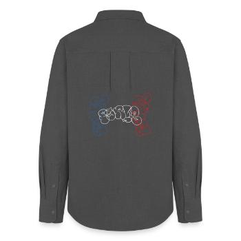 Paris Throw Up Wildstyle Mix Bubble Souvenir - Women's Oxford Shirt - anthracite - Back - AI Model Female 172 light (172cm)