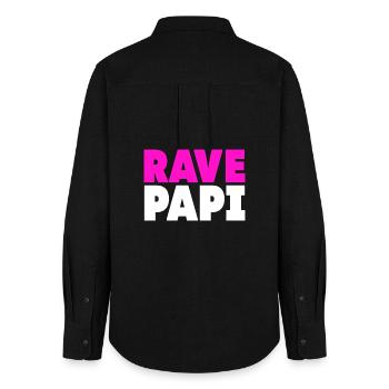 Techno House Electro Festival Hardstyle Rave Dad - Frauen Oxford Hemd - Schwarz - Hinten - AI Model Female 172 light (172cm)