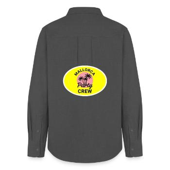Mallorca Party Crew Palm Trees Neon - Women's Oxford Shirt - anthracite - Back - AI Model Female 172 light (172cm)