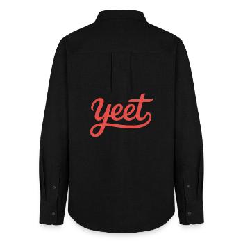 Yeet - Funny Gen Alpha Memes - Women's Oxford Shirt - black - Back - AI Model Female 172 light (172cm)