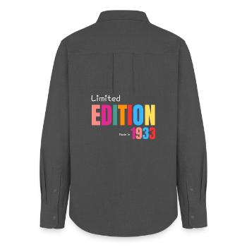 Limited edition Made in 1933 - Women's Oxford Shirt - anthracite - Back - AI Model Female 172 light (172cm)