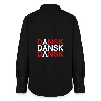 DANSK Drapeau danois Dänemark Danemark - Chemise Oxford Femme - noir - Dos - AI Model Female 172 light (172cm)