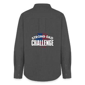 Strong Dad Challenge - Women's Oxford Shirt - anthracite - Back - AI Model Female 172 light (172cm)