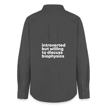 Biophysics - Women's Oxford Shirt - anthracite - Back - AI Model Female 172 light (172cm)