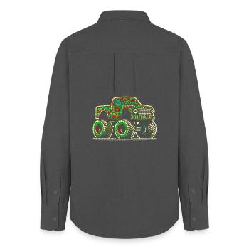 Spotty shirt Beadwork Monster Truck - Women's Oxford Shirt - anthracite - Back - AI Model Female 172 light (172cm)
