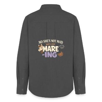 Horse Mood Humor Experienced Horse Owner - Women's Oxford Shirt - anthracite - Back - AI Model Female 172 light (172cm)