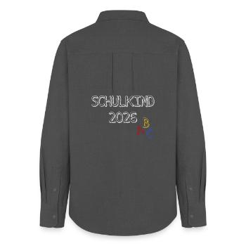 Schulkind 2026 Kreide-Design - Frauen Oxford Hemd - Anthrazit - Hinten - AI Model Female 172 light (172cm)