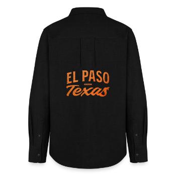 Logo d’écriture d’El Paso, Texas - Chemise Oxford Femme - noir - Dos - AI Model Female 172 light (172cm)