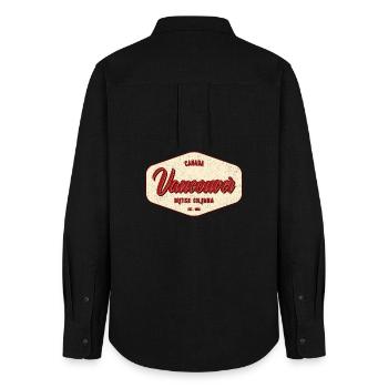 Vancouver Vintage City Label - Women's Oxford Shirt - black - Back - AI Model Female 172 light (172cm)