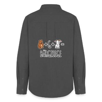 Bear plus goat equals mountain goat uh BEAR-G-GOAT - Women's Oxford Shirt - anthracite - Back - AI Model Female 172 light (172cm)