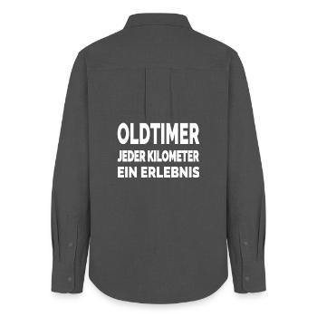 Oldtimer - Frauen Oxford Hemd - Anthrazit - Hinten - AI Model Female 172 light (172cm)