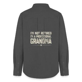 Professional granny - Women's Oxford Shirt - anthracite - Back - AI Model Female 172 light (172cm)