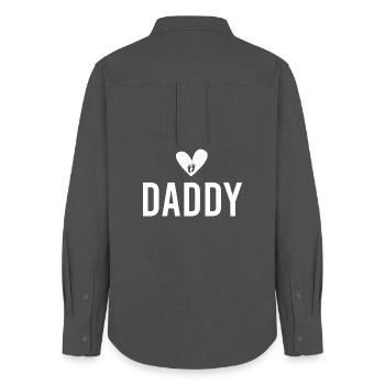 Heart Footprint Daddy Motif - Women's Oxford Shirt - anthracite - Back - AI Model Female 172 light (172cm)