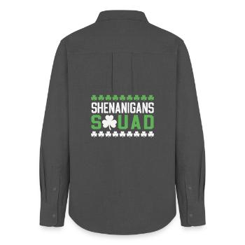 Shenanigans Squad - Women's Oxford Shirt - anthracite - Back - AI Model Female 172 light (172cm)