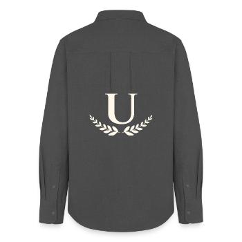 U - Women's Oxford Shirt - anthracite - Back - AI Model Female 172 light (172cm)