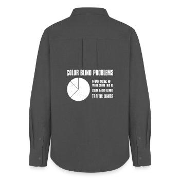 Color Blind Problems - Women's Oxford Shirt - anthracite - Back - AI Model Female 172 light (172cm)