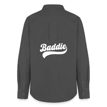 Baddie - Women's Oxford Shirt - anthracite - Back - AI Model Female 172 light (172cm)