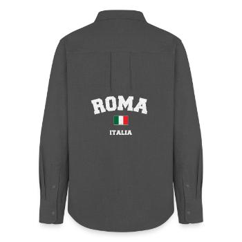Roma Italia Emblem - Women's Oxford Shirt - anthracite - Back - AI Model Female 172 light (172cm)