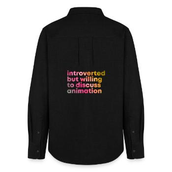 Animation - Women's Oxford Shirt - black - Back - AI Model Female 172 light (172cm)