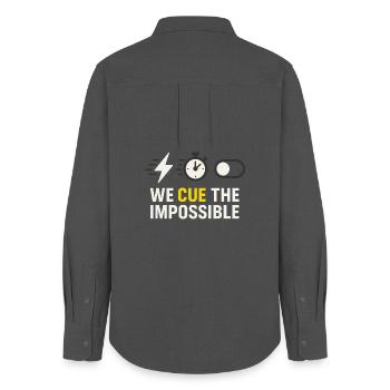 Theatre Technology Crew Stage Technician Sound - Women's Oxford Shirt - anthracite - Back - AI Model Female 172 light (172cm)