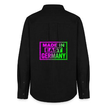Made in East Germany Ostalgie Neon Retro Cap Bag - Women's Oxford Shirt - black - Back - AI Model Female 172 light (172cm)