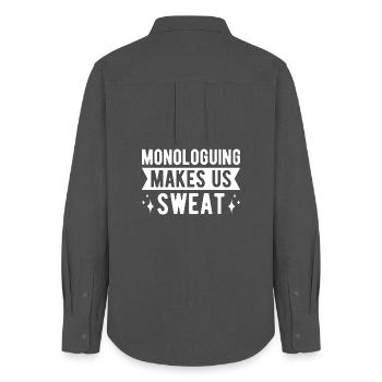 Theater Monologuing Makes Us Sweat Actor Musical - Frauen Oxford Hemd - Anthrazit - Hinten - AI Model Female 172 light (172cm)