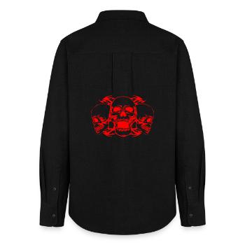 skull - Frauen Oxford Hemd - Schwarz - Hinten - AI Model Female 172 light (172cm)