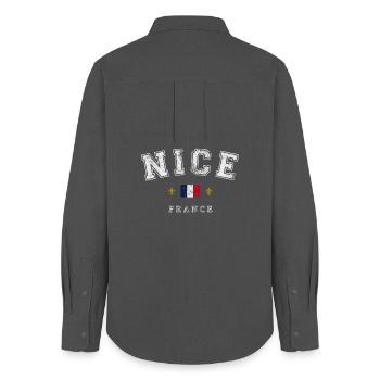 Nice France - Women's Oxford Shirt - anthracite - Back - AI Model Female 172 light (172cm)