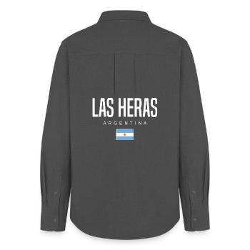 Las Heras Argentine Argentins - Chemise Oxford Femme - charbon - Dos - AI Model Female 172 light (172cm)