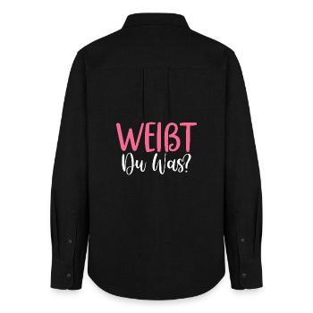 Do you know what big sister sibling - Women's Oxford Shirt - black - Back - AI Model Female 172 light (172cm)