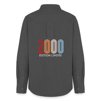 2000 Limited Edition Vintage - Women's Oxford Shirt - anthracite - Back - AI Model Female 172 light (172cm)