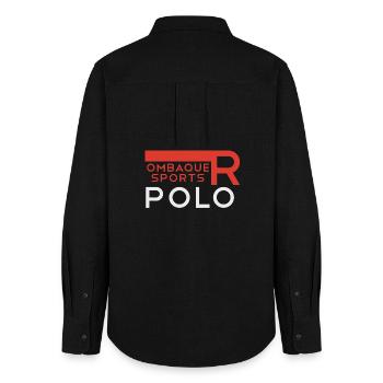 POLO Polo Sportbekleidung Polospieler Polo - Frauen Oxford Hemd - Schwarz - Hinten - AI Model Female 172 light (172cm)