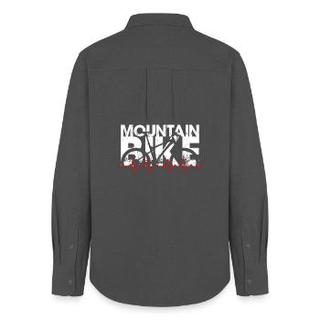 Mountain Bike Beat - Women's Oxford Shirt - anthracite - Back - AI Model Female 172 light (172cm)