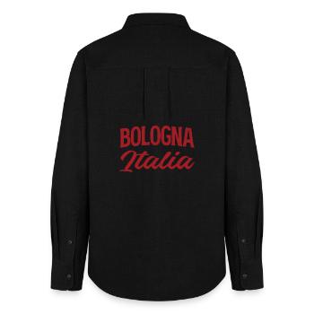 Bologna Italia Vintage Script - Chemise Oxford Femme - noir - Dos - AI Model Female 172 light (172cm)