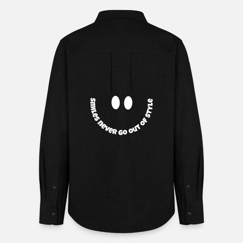smil går aldrig af mode - Dame Oxford-skjorte - sort