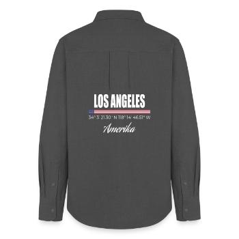 Los Angeles - Chemise Oxford Femme - charbon - Dos - AI Model Female 172 light (172cm)