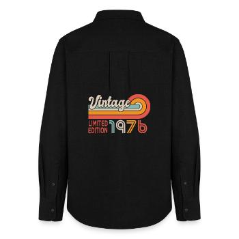 1976 Anniversary 1976 50 Years - Women's Oxford Shirt - black - Back - AI Model Female 172 light (172cm)