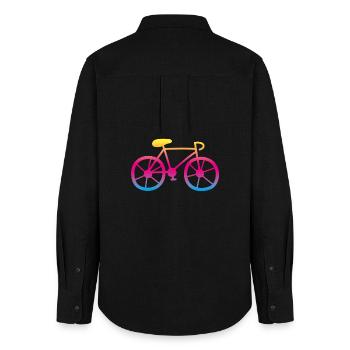 Vélo Vélo Couleur Rainbow Wheel Cycling Tour - Chemise Oxford Femme - noir - Dos - AI Model Female 172 light (172cm)