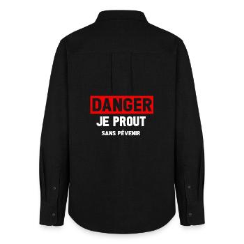 Danger Prout Without Warning - Women's Oxford Shirt - black - Back - AI Model Female 172 light (172cm)