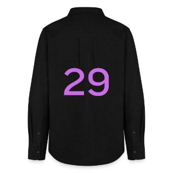 29 - Frauen Oxford Hemd - Schwarz - Hinten - AI Model Female 172 light (172cm)